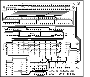 Platinenlayout des BISU-P-INTERFACES Bauteilseite