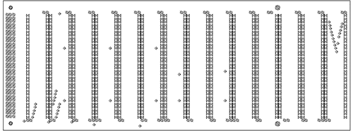 Platinenlayout des BISU-P-SPEICHERS Bohrungen